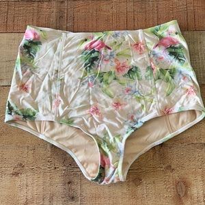 Kortni Jeane Floral Flamingo Swimmers